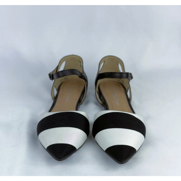 CL BY LAUNDRY Black & White Pointed Toe Ankle Strap Flats Women’s Size 6M - Picture 2 of 7